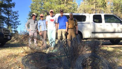 Barbed wire crew on sunny m 2023