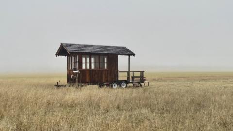 Powers plunge hut in fall 2