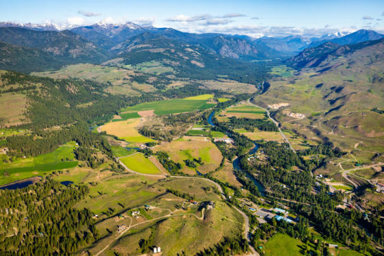 Birds eye view of Sunny M Ranch and Winthrop Benj Drummond
                    